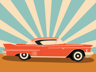 orange retro car