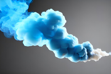 AI generated Abstract Blue Smoke Against Gray Background