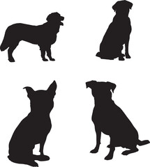 Dog silhouettes set