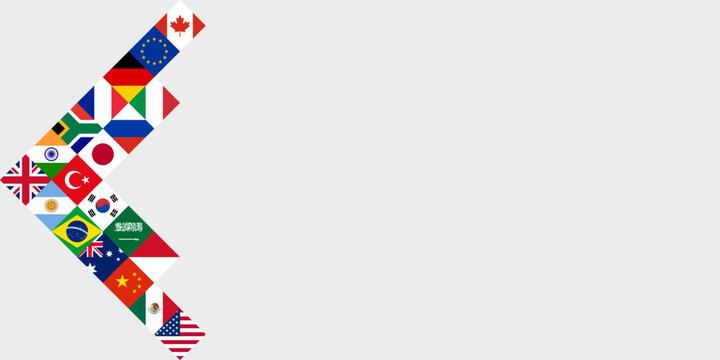 meeting concept. g20 countries flag. vector illustration