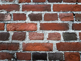 Very old brick wall background. Stock photo.