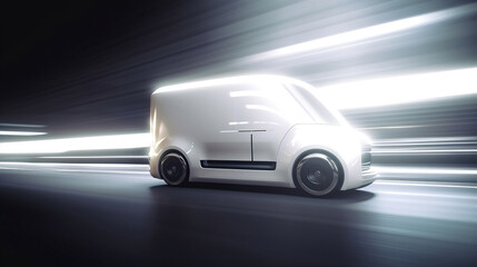 Fototapeta na wymiar fast moving abstract futuristic car. sketch art for artist creativity and inspiration. generative AI