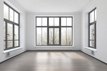 empty room with window.generative AI
