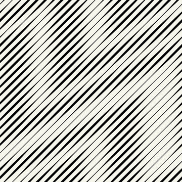 Vector seamless pattern. Abstract diagonal striped zigzag texture. Modern moire monochrome background.