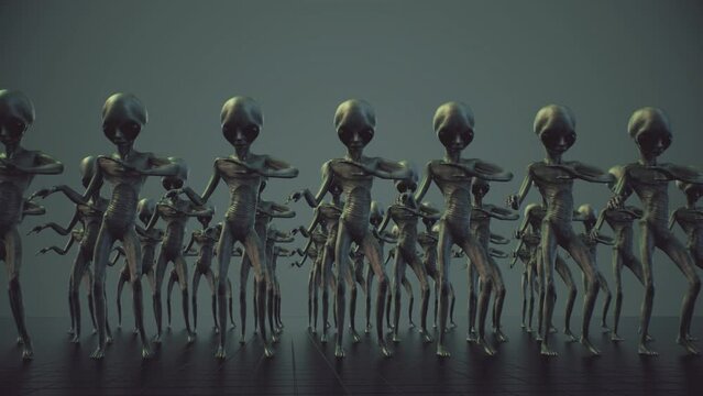 Aliens Dancer Loop 3D Animation Video Transparent Alpha