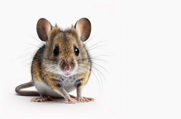 An image of mouse on white background. Generative AI.