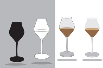wine champagne icon vector sign symbol isolated,wine glass icon
