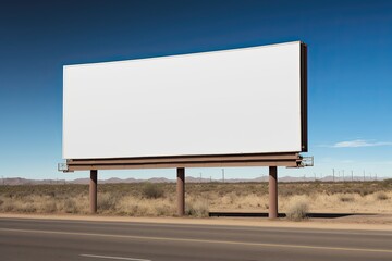 Advertising Opportunity on the Highway: Blank Billboard for Your Business Message. Generative AI