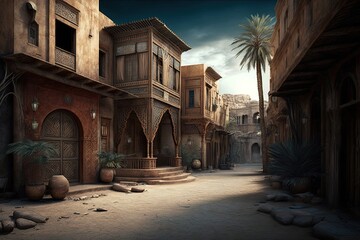 Fototapeta premium Charming Townscapes, generative AI