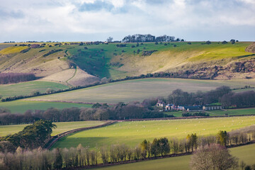 Obraz premium beautiful landscape around the Pewsey, Wiltshire, South of England