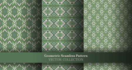 Modern geometrical chevron seamless tracery bundle. Tribal motif ethnic patterns. Chevron diamond geometric vector repeat background collection. Cover background swatches.