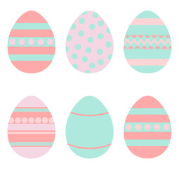 Colored easter eggs set.