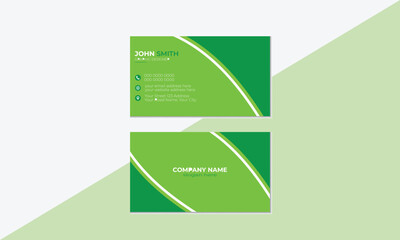 Professional modern, green, honest business card vector template design. 