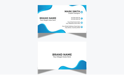 Professional Modern Corporate and Creative Business Card Design Template Double-sided -Horizontal Name Card Simple and Clean Visiting  Card Vector illustration Colorful Business Car