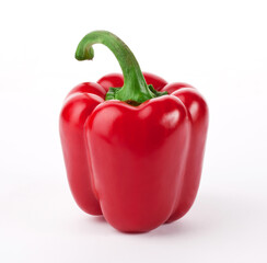 Natural food concept. Side view photo of red pepper isolated on white background