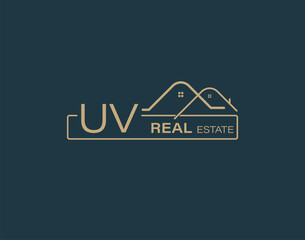 UV Real Estate & Consultants Logo Design Vectors images. Luxury Real Estate Logo Design
