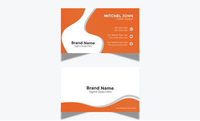 
Corporate and Creative Business Card Design Template Double-sided -Horizontal Name Card Simple and Clean Visiting  Card Vector illustration Professional Colorful Business Card