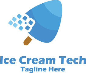 tech ice cream stick logo design template