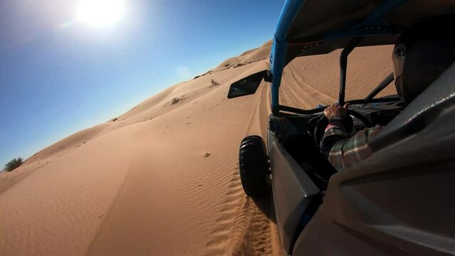 Canam UTV Side by Side driving in the Sand Dunes