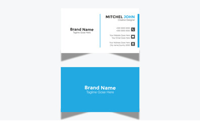 Modern Corporate and Creative Business Card Design Template Double-sided -Horizontal Name Card Simple and Clean Visiting  Card Vector illustration Colorful Business Card