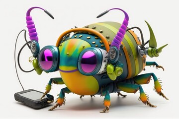 Beetle Smilecore Medium Full Shot  Punk Colorful. Generative AI