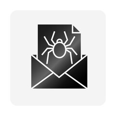  Email virus Protection Icon. Bug-Free Email Communication. 