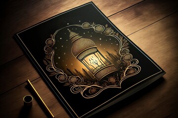illustration of an Card Greetings Card Idea for Ramadan and Eid. Generative AI