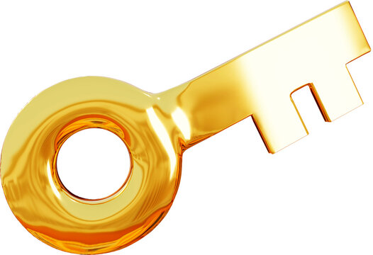 Chave dourada 3D