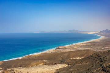 Fototapeta na wymiar Landscape in the Cofete area in the south of the island of Fuerteventura
