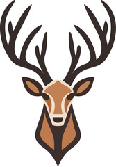 Deer simple flat logo design, template, vector illustration
