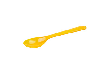 Orange plastic spoon