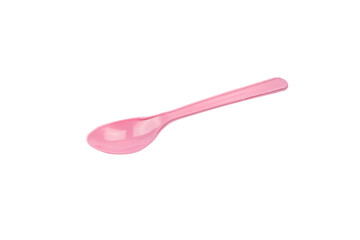 Pink plastic spoon