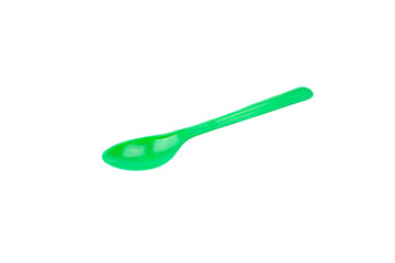 Green plastic spoon
