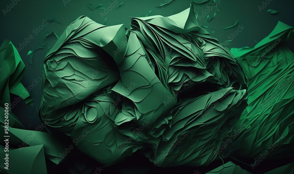Poster a green art work of a cabbage on a green background with a black background and a green background w