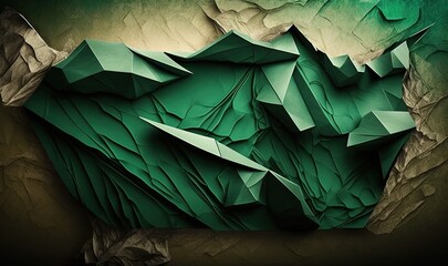 a green mountain is shown with a dark background and a green sky in the background with a few clouds in the sky, and a green and white mountain in the middle of the top.  generative ai