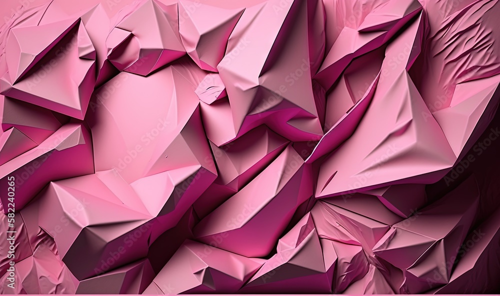 Poster a pink background with a very large amount of pink paper on it's surface and a large amount of small