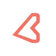 Heart shape alphabet letter b logo vector illustration 