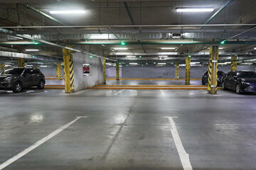 Lines for parking cars. Traffic background, a picture of a parking lot in a shopping center....
