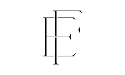 EF FE Initial Letter Vector Logo Design