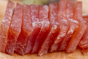 cured sausage made from high-quality chicken broiler fillet