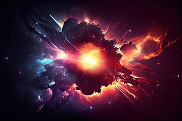 Fototapeta na wymiar Galaxy futuristic, star exploding. Generative AI