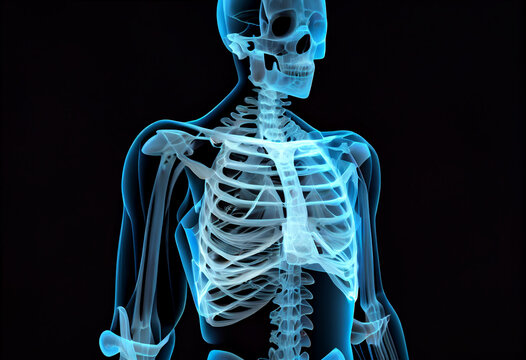 3D X-Ray Image Of Human Healthy. Generate Ai