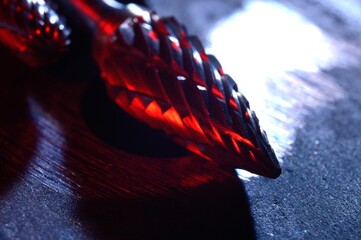cutters of tungsten carbide on the background of metal blanks. Close-up.