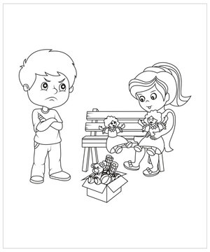 funny children activities coloring page for kids