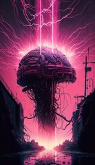 Cyberpunk brain, generative ai