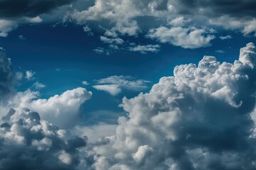 Fototapeta na wymiar Blue sky with clouds. Generative AI