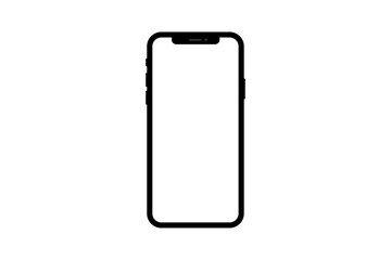 Phone vector illustration on transparent background with white-transparent screen. 
Icon phone. 
