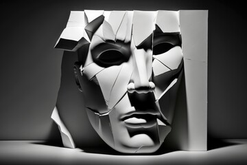 Human face emotion sculpture