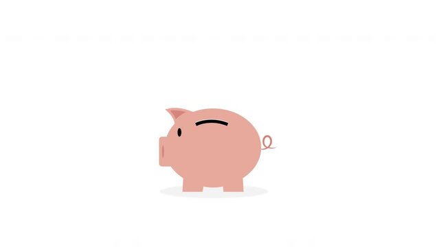 Money saving concept. Dollar coins falling into a piggy bank. making money, business, finance, money.