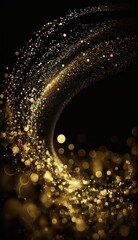 Gold glitter with black Background, generative ai